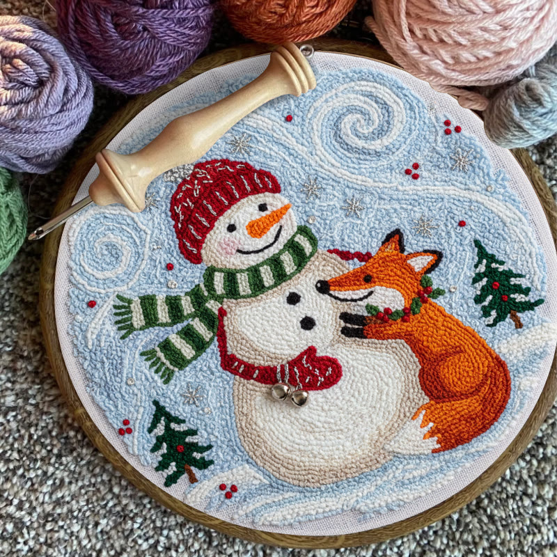 Christmas Forest Punch Needle Kit - Winter Animal Art | Nice Holiday Decor - image 9