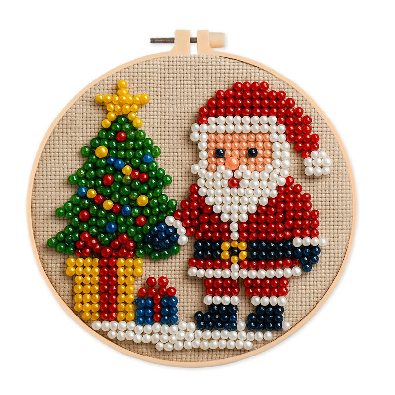 Rubbyoo Bead Embroidery Kit - Marry Christmas | Holiday Diy Artwork | Nice For Home Decor - 15cm*15cm - image 1