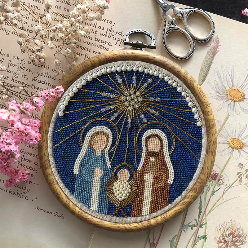 Rubbyoo Bead Embroidery Kit - Nativity Day | Creative Handmade Needlepoint | Diy Wall Hanging - image 2