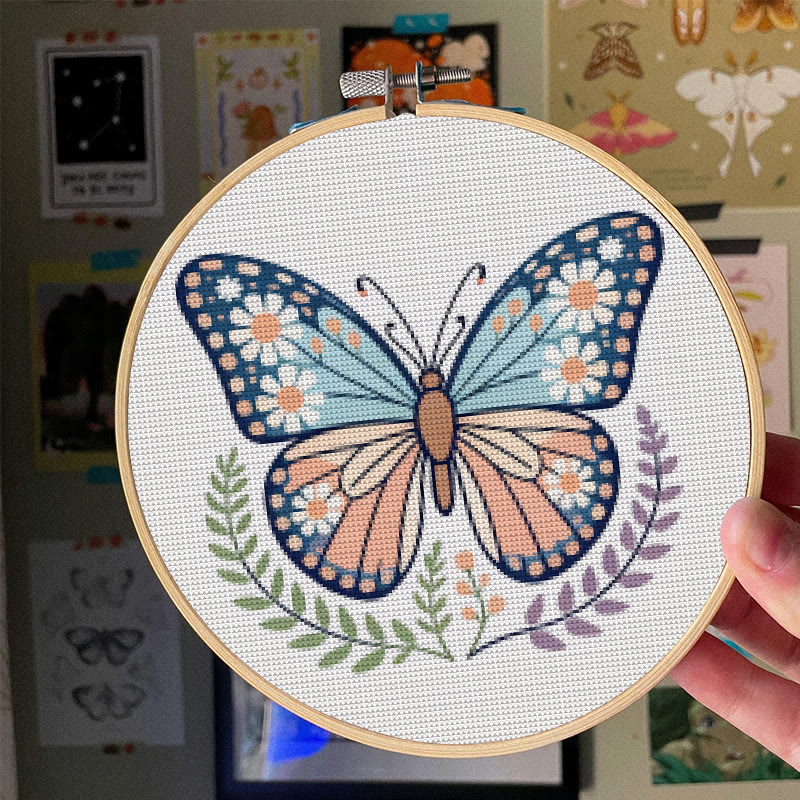  Cross Stitch Kit - Charming Butterfly | Diy Forest Animal Craft | Perfect Gift For Insect Lovers  - image 3