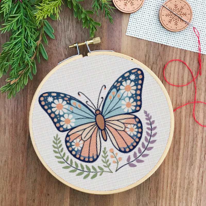  Cross Stitch Kit - Charming Butterfly | Diy Forest Animal Craft | Perfect Gift For Insect Lovers  - image 7