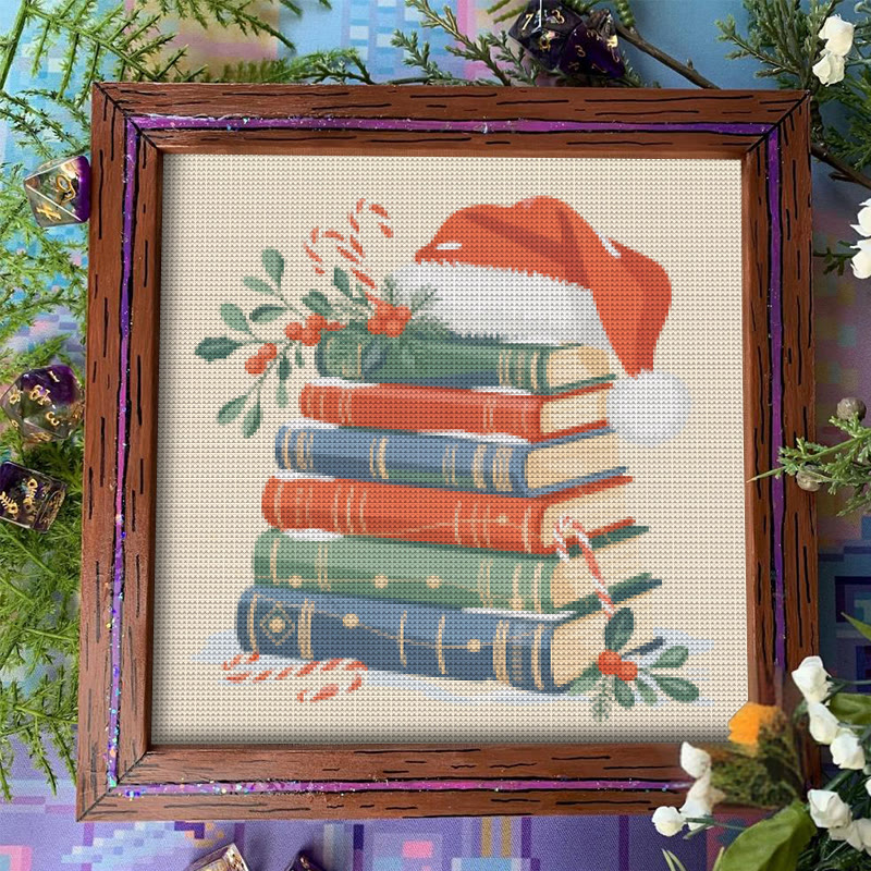 Cross Stitch Kit - Christmas Book | Christmas Home Decoration | Creative Needle Artwork - Christmas Book - image 1