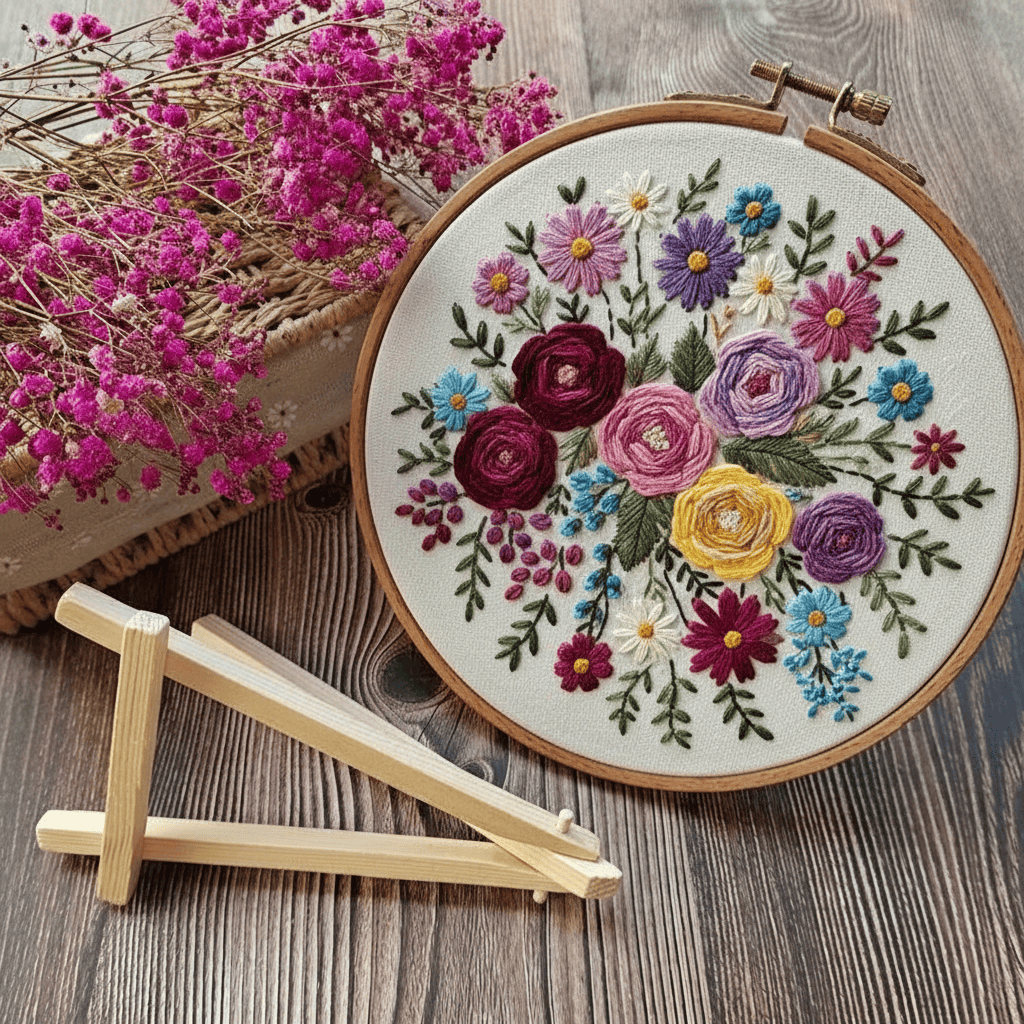 Wooden Embroidery Stand Holder - Tabletop Display Easel | Perfect For Handmade Embroidery Projects - image 2