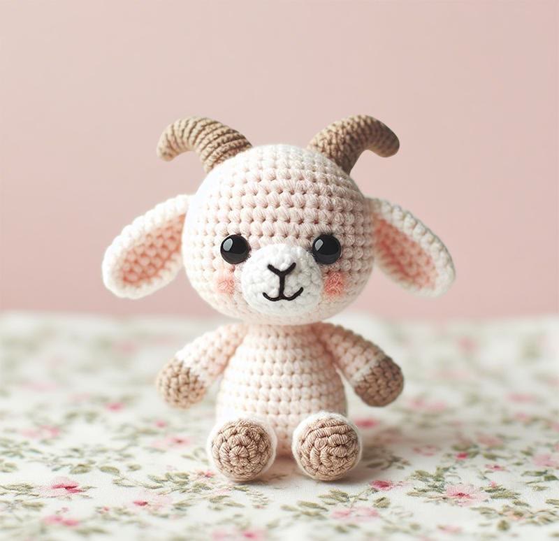 Diy Handmade Goat Crochet Kit -  Adorable Crocheted Animal | Nice Gift For Kids  - Diy Handmade Goat Crochet Kit - image 1