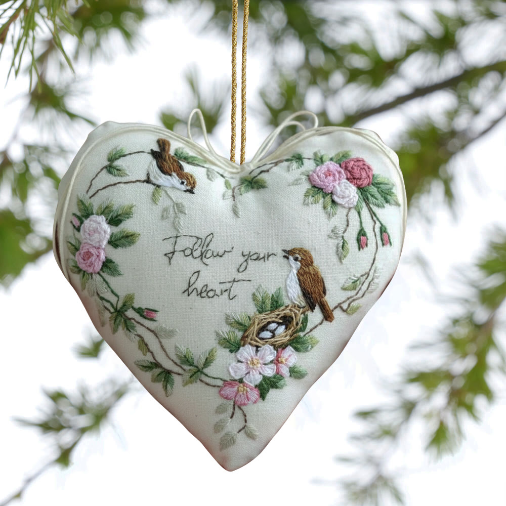 Rubbyoo Heart Embroidery Kit - Follow Your Heart | Handmade Heart Decor | Diy Craft For Friend  - image 3