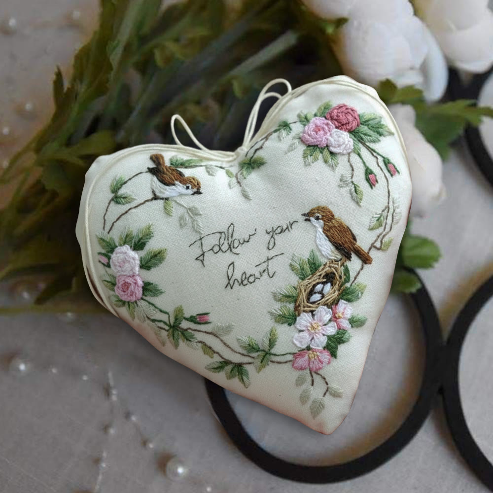 Rubbyoo Heart Embroidery Kit - Follow Your Heart | Handmade Heart Decor | Diy Craft For Friend  - image 2