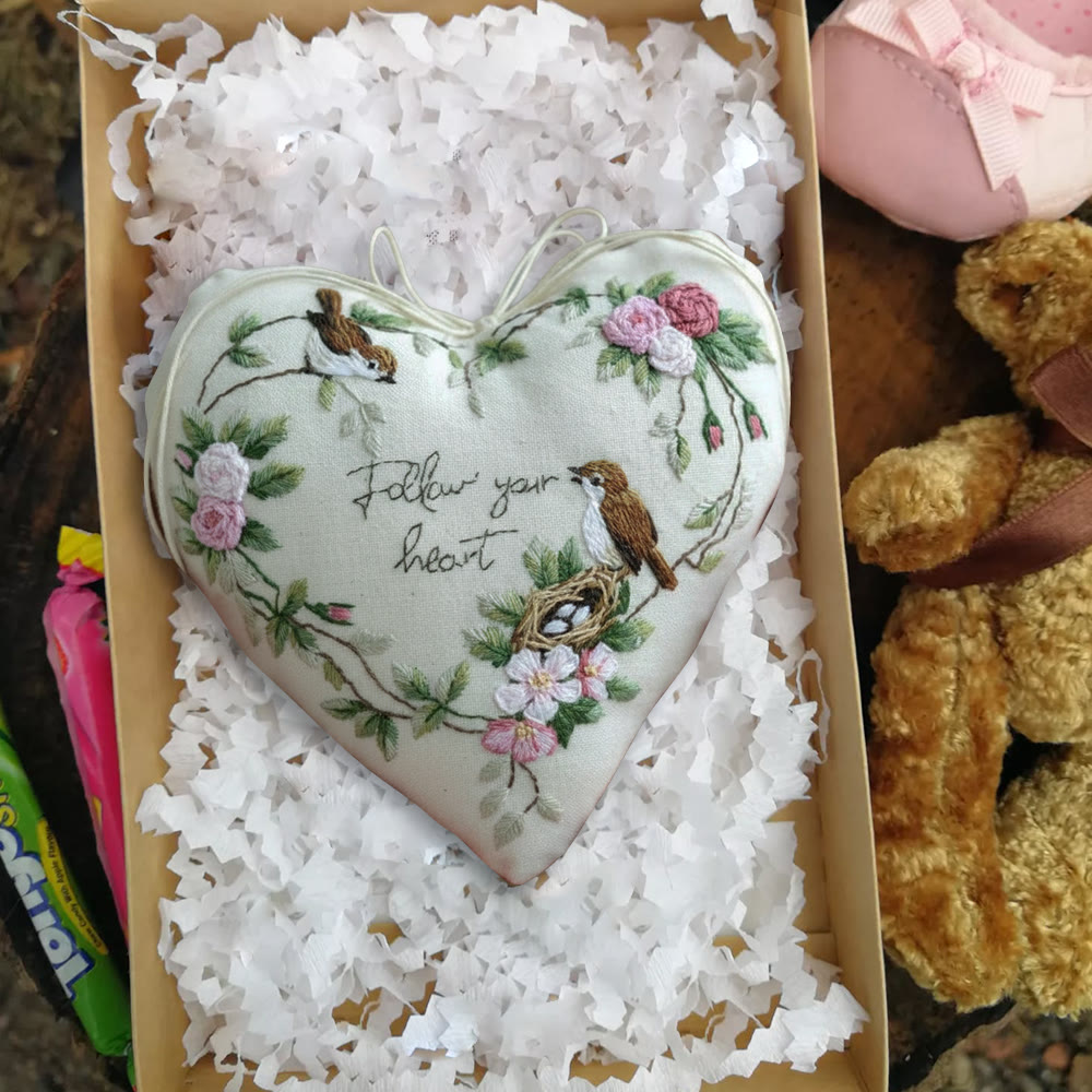 Rubbyoo Heart Embroidery Kit - Follow Your Heart | Handmade Heart Decor | Diy Craft For Friend  - image 5