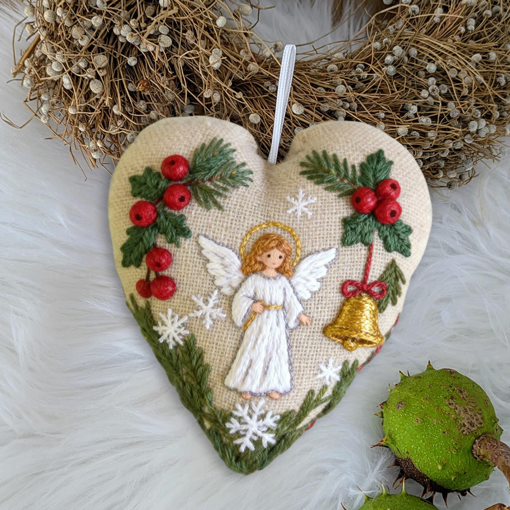 Rubbyoo Heart Embroidery Kit - Angel Blessing  |  Handmade Christmas Collection | Home Hanging Craft  - image 8