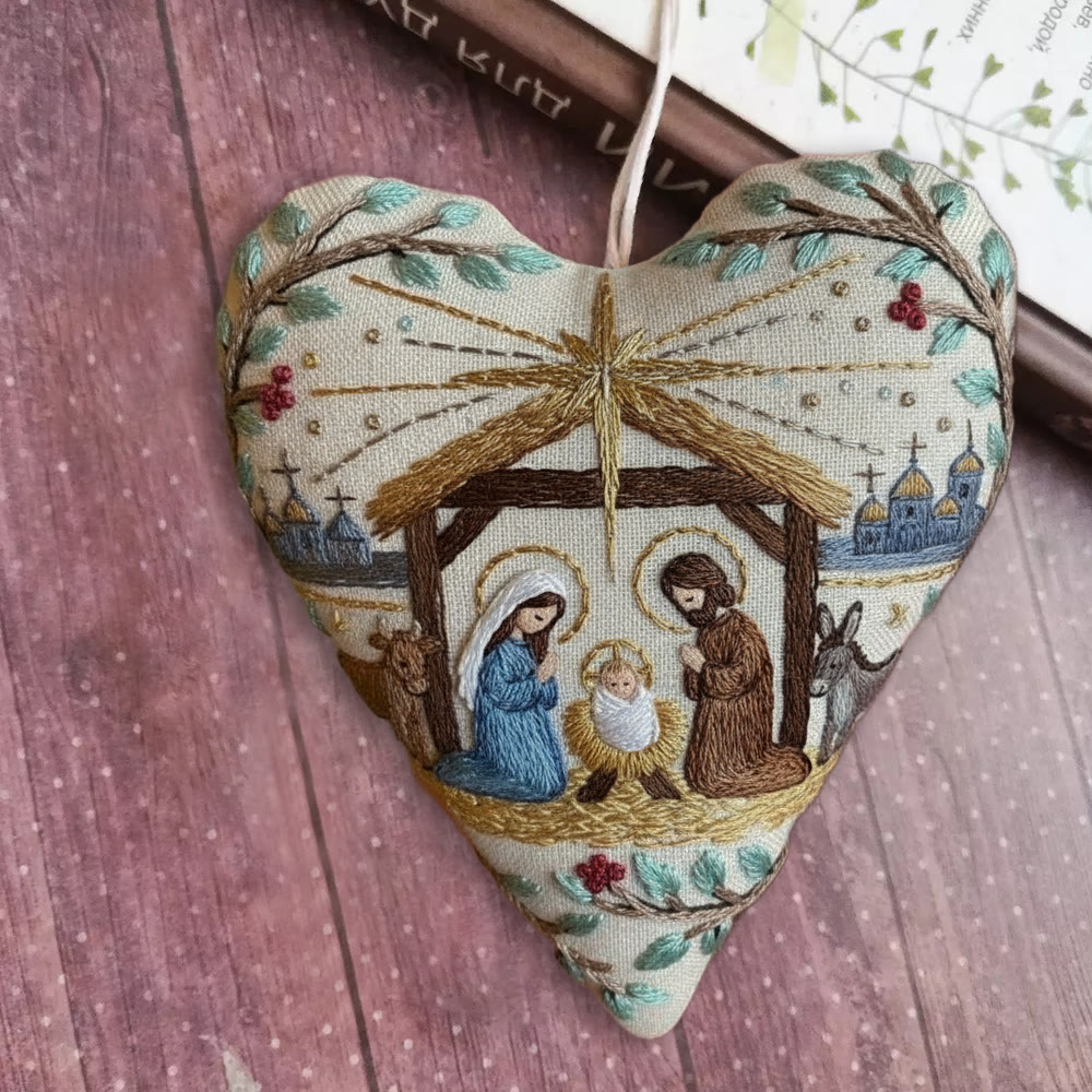 Rubbyoo Heart Embroidery Kit - Christmas Nativity | Stitch Handmade Craft | Diy Hanging Craft  - image 8