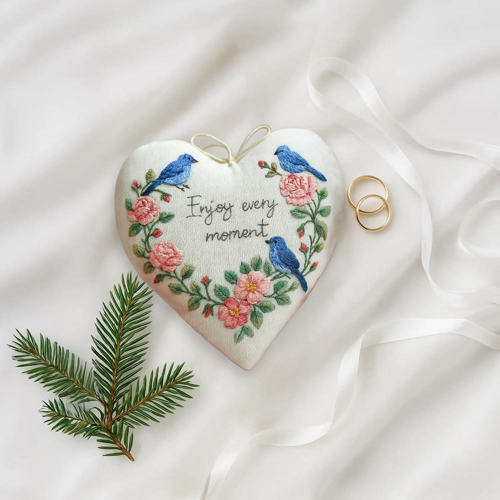 Rubbyoo Heart Embroidery Kit - Enjoy Every Moment | Handmade Wall Decor | Perfect Gift For Crafter - image 10