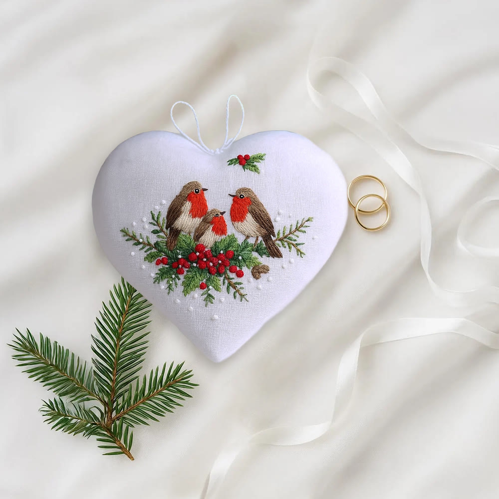 Rubbyoo Heart Embroidery Kit - Bird Family | Christmas Bird Art | Perfect For Bird Lovers - image 10