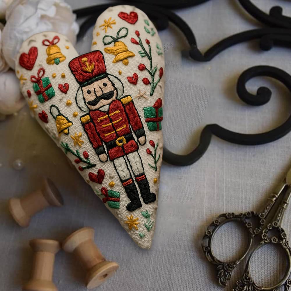 Rubbyoo Heart Embroidery Kit - Nutcracker | Christmas Tree Decoration | Nice Festive Gift  - image 2