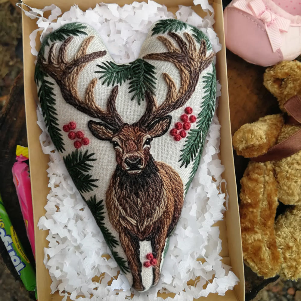 Rubbyoo Heart Embroidery Kit - The King Of Deer | Christmas Animal Craft | Decorative Needle Art  - image 8