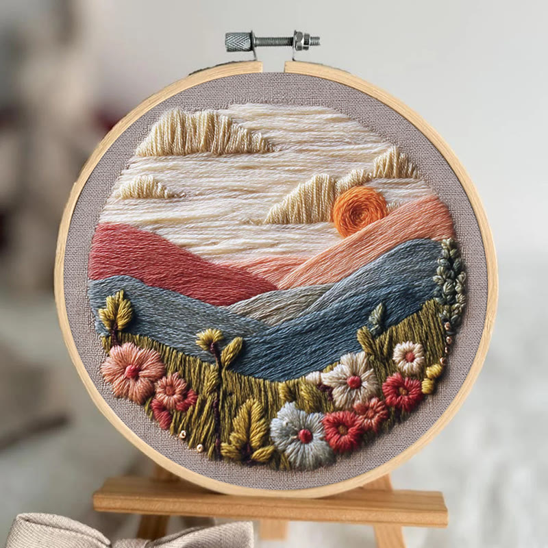 Rubbyoo Embroidery Kit - Charming Mountain | Unique Housewarming Gifts | Perfect For Desk Decor - image 3