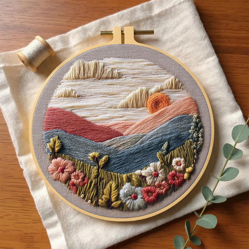 Rubbyoo Embroidery Kit - Charming Mountain | Unique Housewarming Gifts | Perfect For Desk Decor - image 4