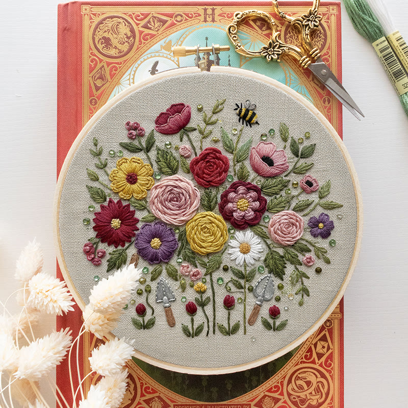 Rubbyoo Embroidery Kit - Fantastic Flower | Floral Room Ornament | Handmade Birthday Gifts - image 10