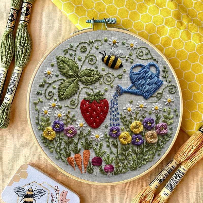 Rubbyoo Embroidery Kit - Vibrant Garden | Diy Stitch Hoop Art | Unique Decorative Craft  - image 10