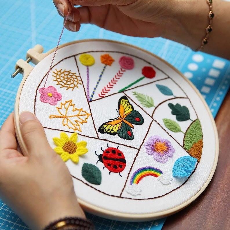 Rubbyoo 3-piece Embroidery Starter Kit - Diy Hoop Art For Beginner | Perfect  Handmade Stitch Practice  - image 3