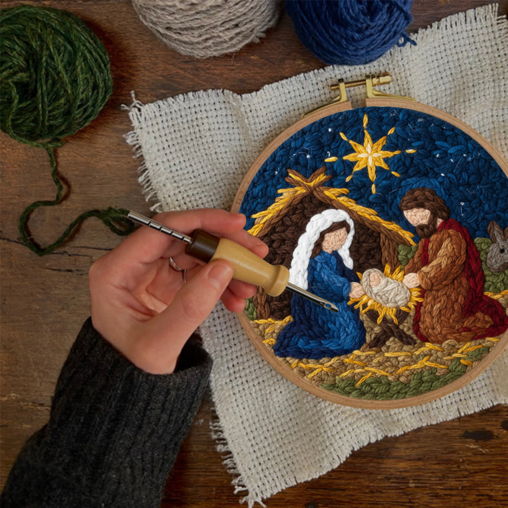 Christmas Nativity Scene  Punch Needle Kit - Religious Christmas Doormat | Handmade Needle Gift - image 5