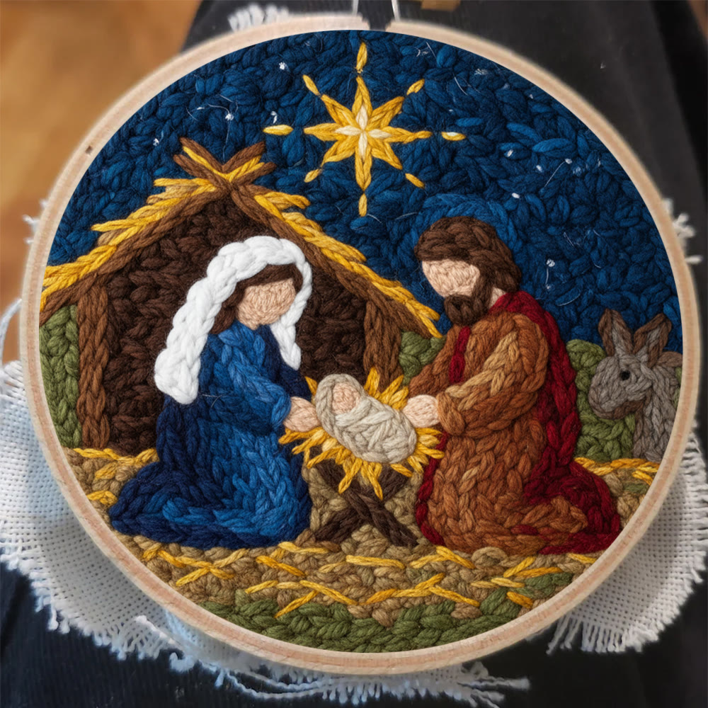 Christmas Nativity Scene  Punch Needle Kit - Religious Christmas Doormat | Handmade Needle Gift - image 3