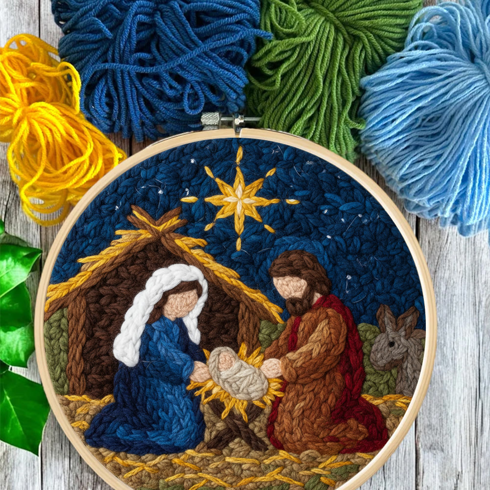 Christmas Nativity Scene  Punch Needle Kit - Religious Christmas Doormat | Handmade Needle Gift - image 2