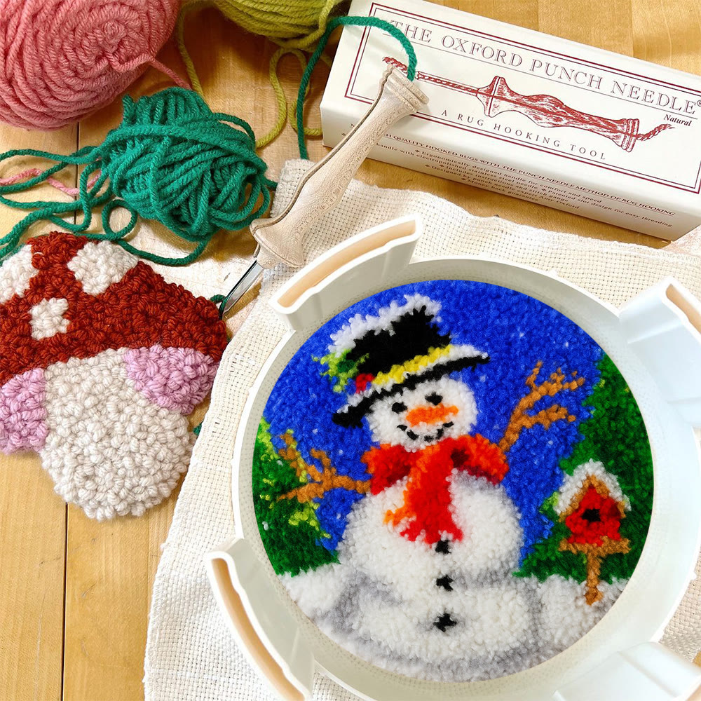 Happy Snowman Punch Needle Kit - Diy Christmas Coaster | Perfect Holiday Present  - image 10