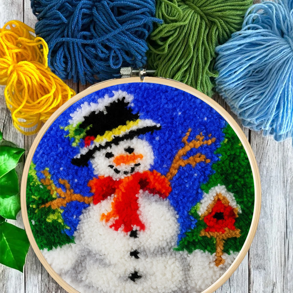 Happy Snowman Punch Needle Kit - Diy Christmas Coaster | Perfect Holiday Present  - image 3