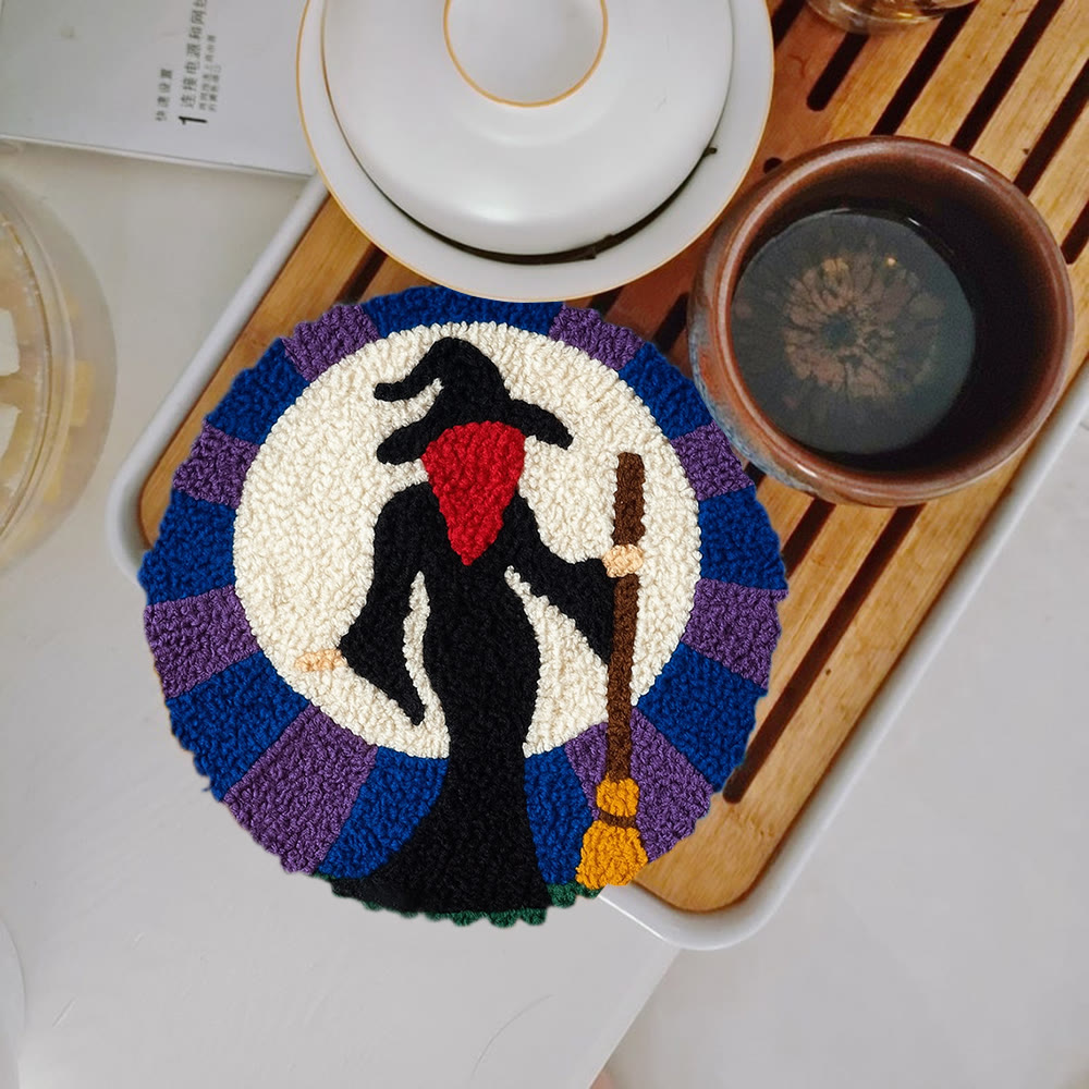 Magical Witch Punch Needle Kit - Unique Needle Coaster | Perfect For Holiday Decor - 5 inch Coaster Kit - image 12