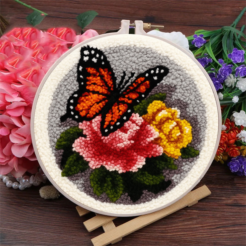 Fascinating Butterfly Punch Needle Kit - Charming Floral Craft | Perfect Handmade Gift For Her - image 2