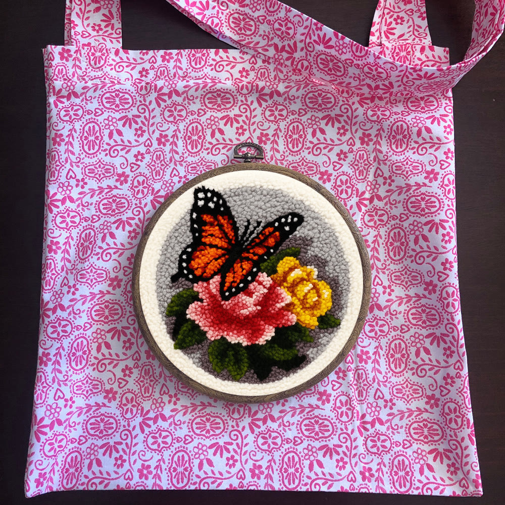 Fascinating Butterfly Punch Needle Kit - Charming Floral Craft | Perfect Handmade Gift For Her - image 13