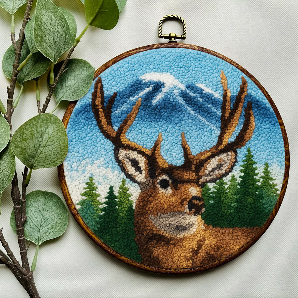 King Of Milu Deer Punch Needle Kit - Diy Animal Handmade Craft | Perfect Art For Home Decor - image 4