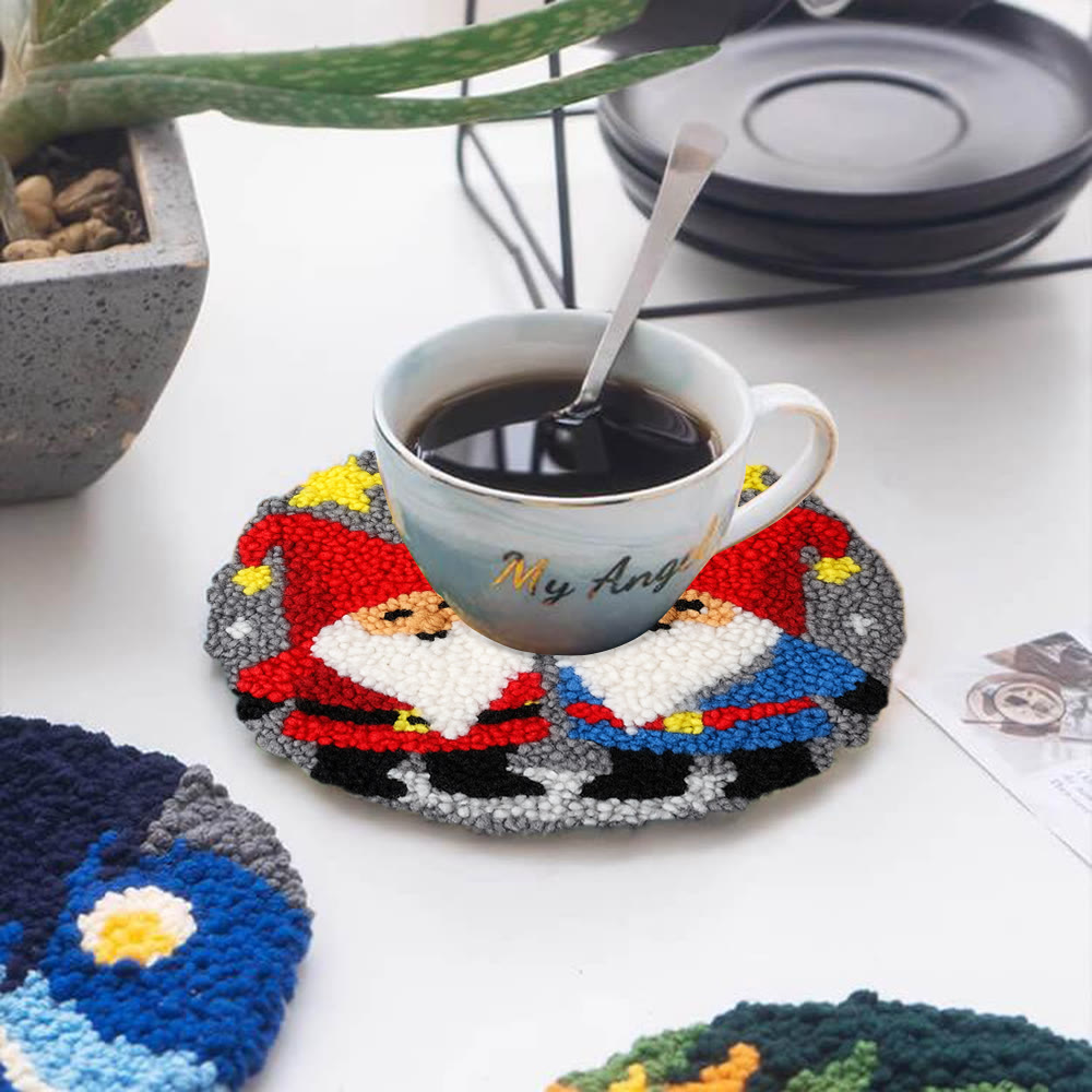 Starry Night Gnomes Punch Needle Kit - Diy Christmas Coaster | Perfect Craft For Beginner  - image 11