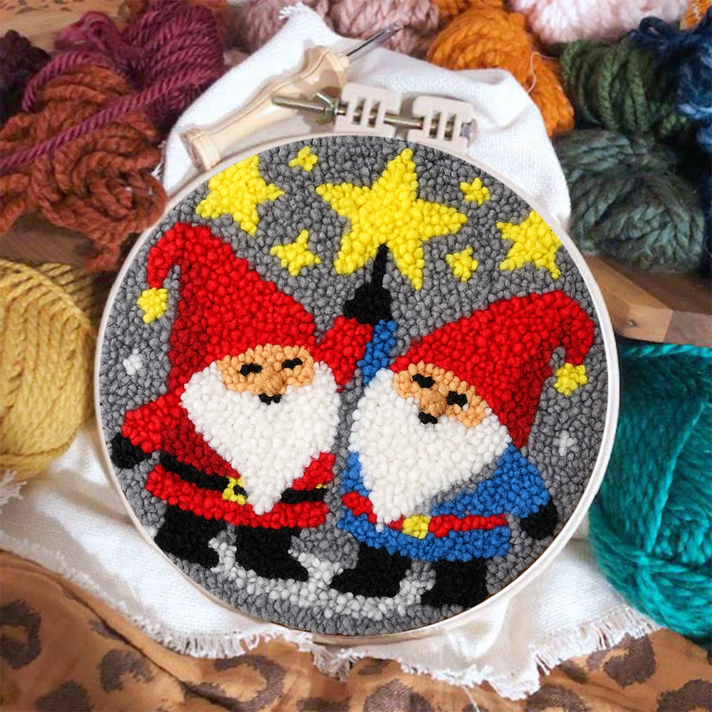 Starry Night Gnomes Punch Needle Kit - Diy Christmas Coaster | Perfect Craft For Beginner  - image 5