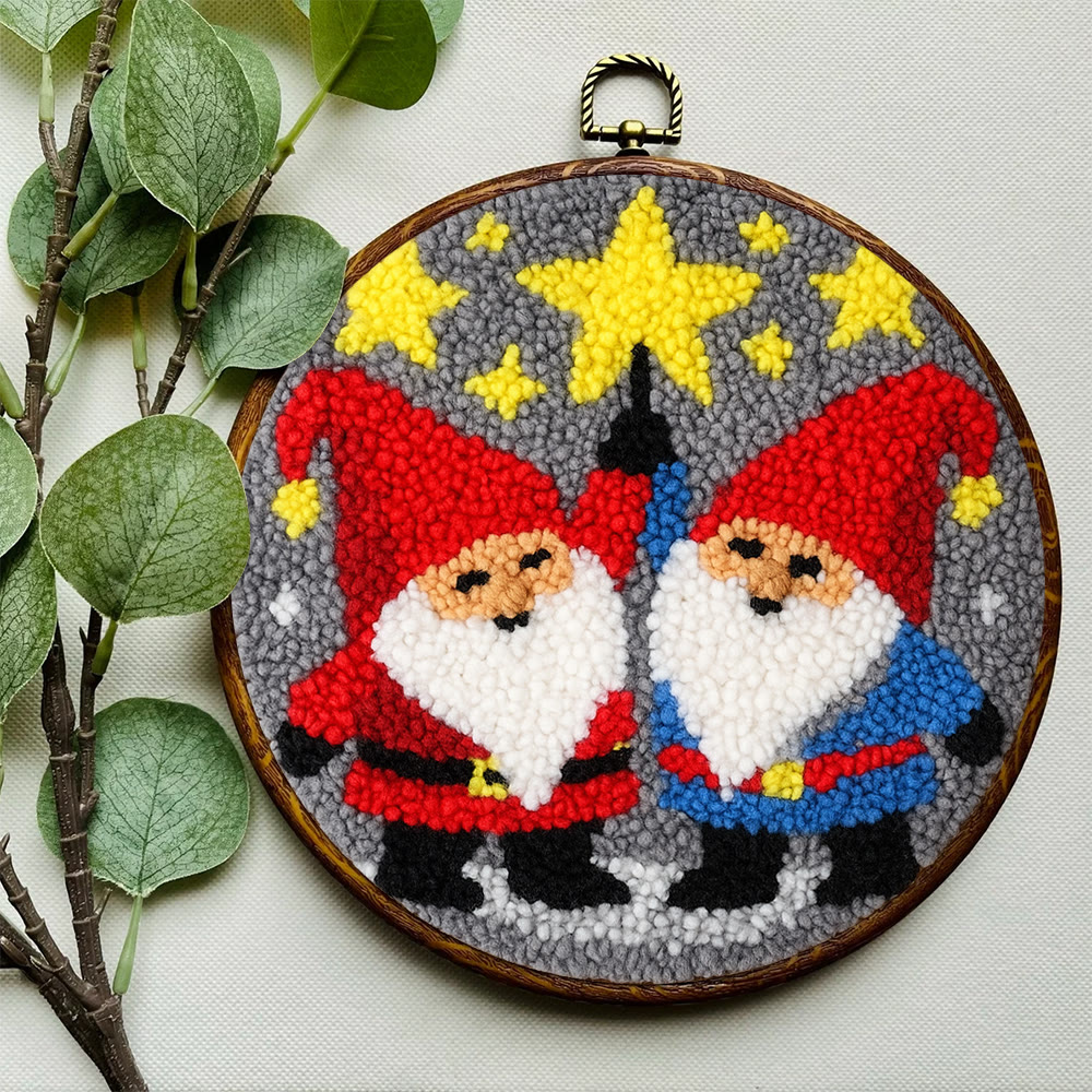 Starry Night Gnomes Punch Needle Kit - Diy Christmas Coaster | Perfect Craft For Beginner  - image 6