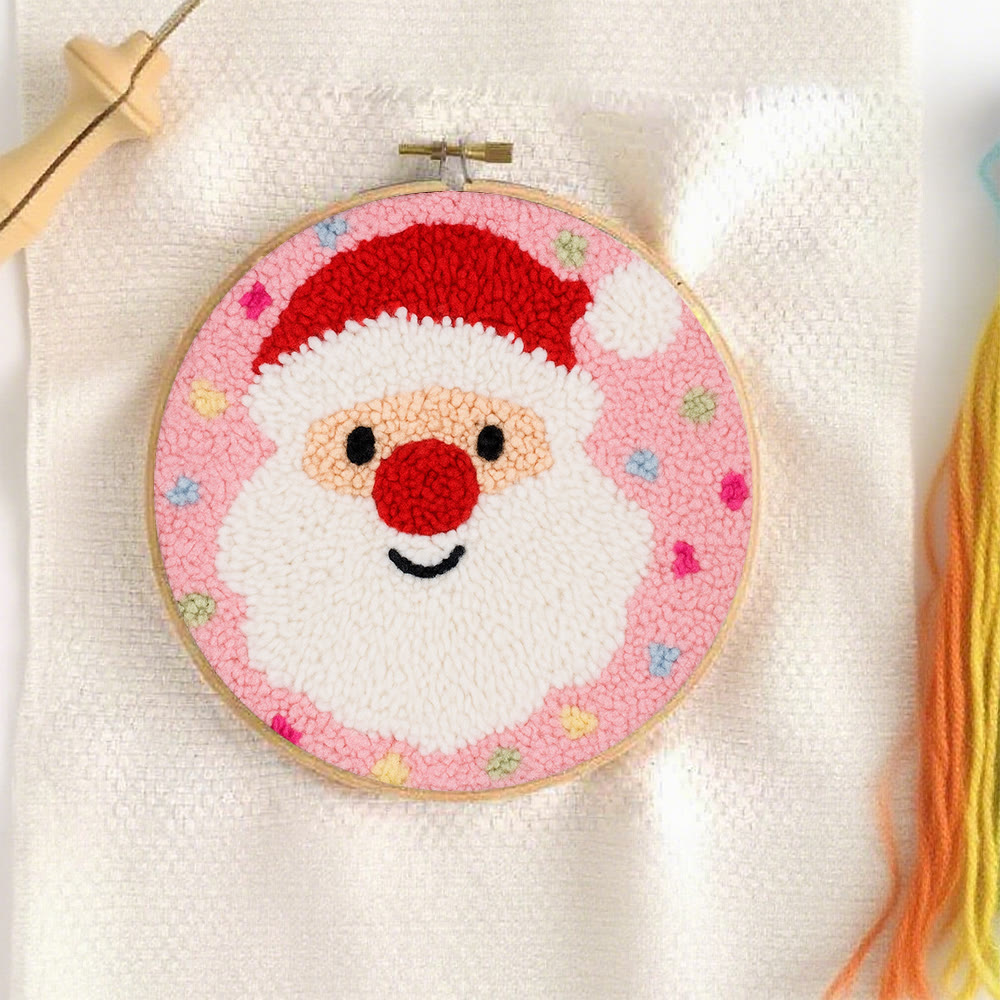 Adorable Santa Claus Punch Needle Kit - Christmas Celebration Gift | Perfect Diy Handicraft For Kid  - image 5