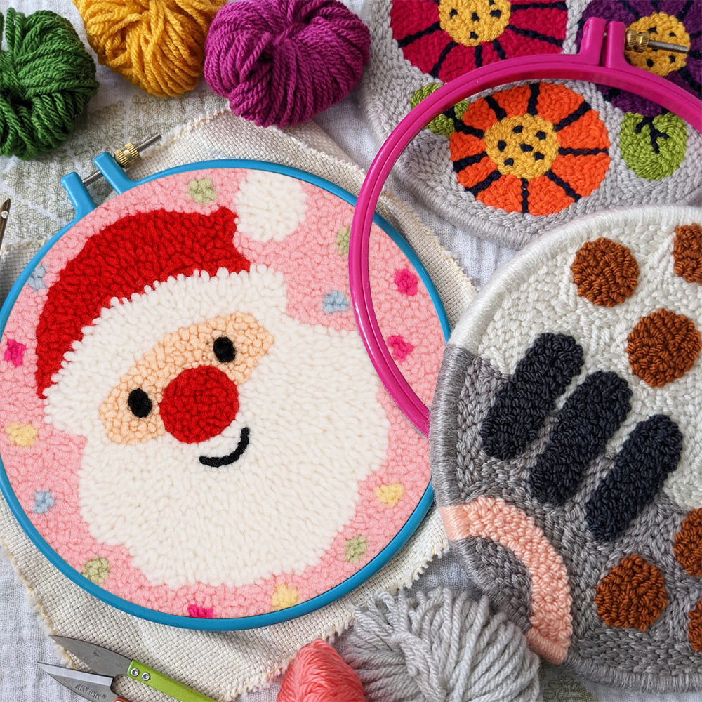 Adorable Santa Claus Punch Needle Kit - Christmas Celebration Gift | Perfect Diy Handicraft For Kid  - image 3