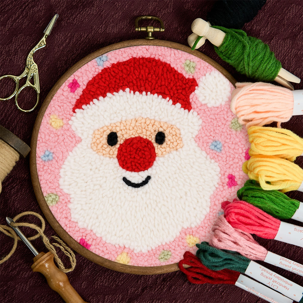 Adorable Santa Claus Punch Needle Kit - Christmas Celebration Gift | Perfect Diy Handicraft For Kid  - image 2
