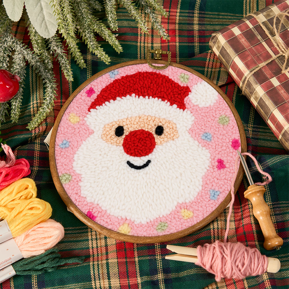 Adorable Santa Claus Punch Needle Kit - Christmas Celebration Gift | Perfect Diy Handicraft For Kid  - image 4