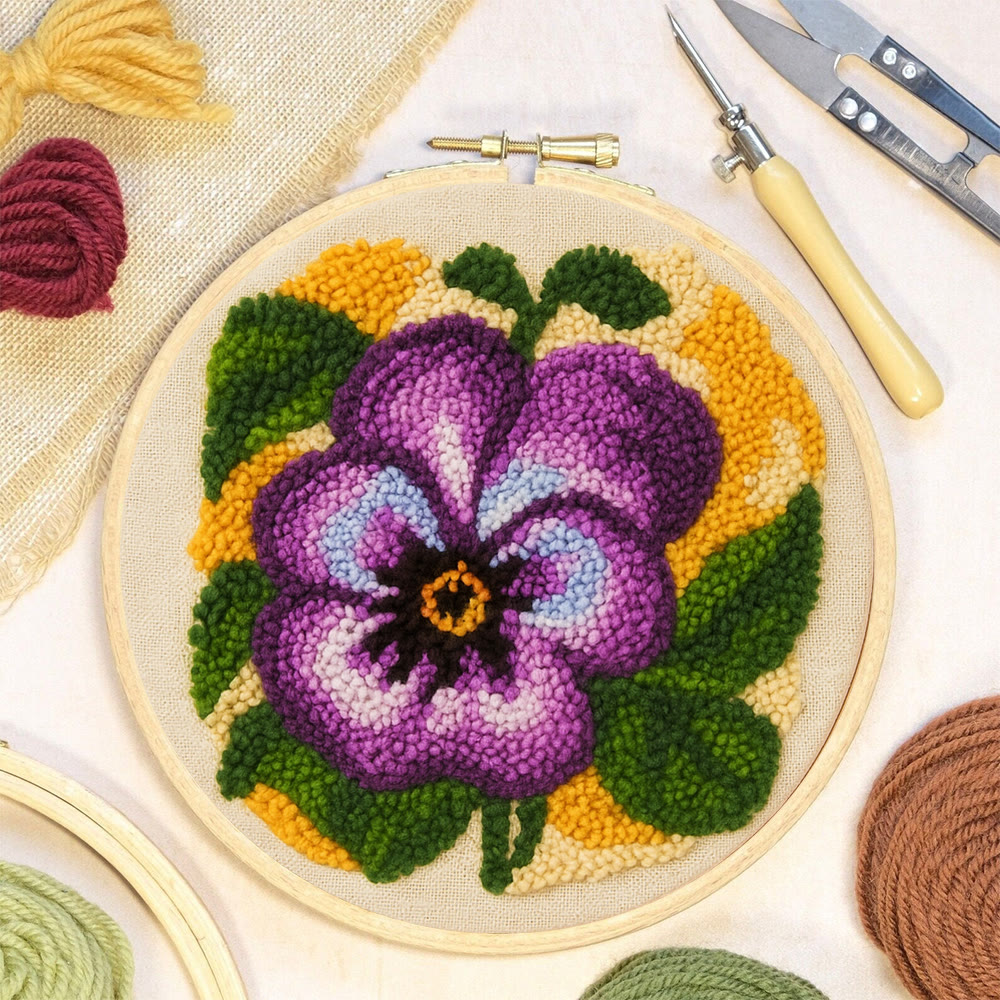 Purple Flower Punch Needle Kit - Stunning Flower Craft | Diy Handmade Craft For Mom - image 6