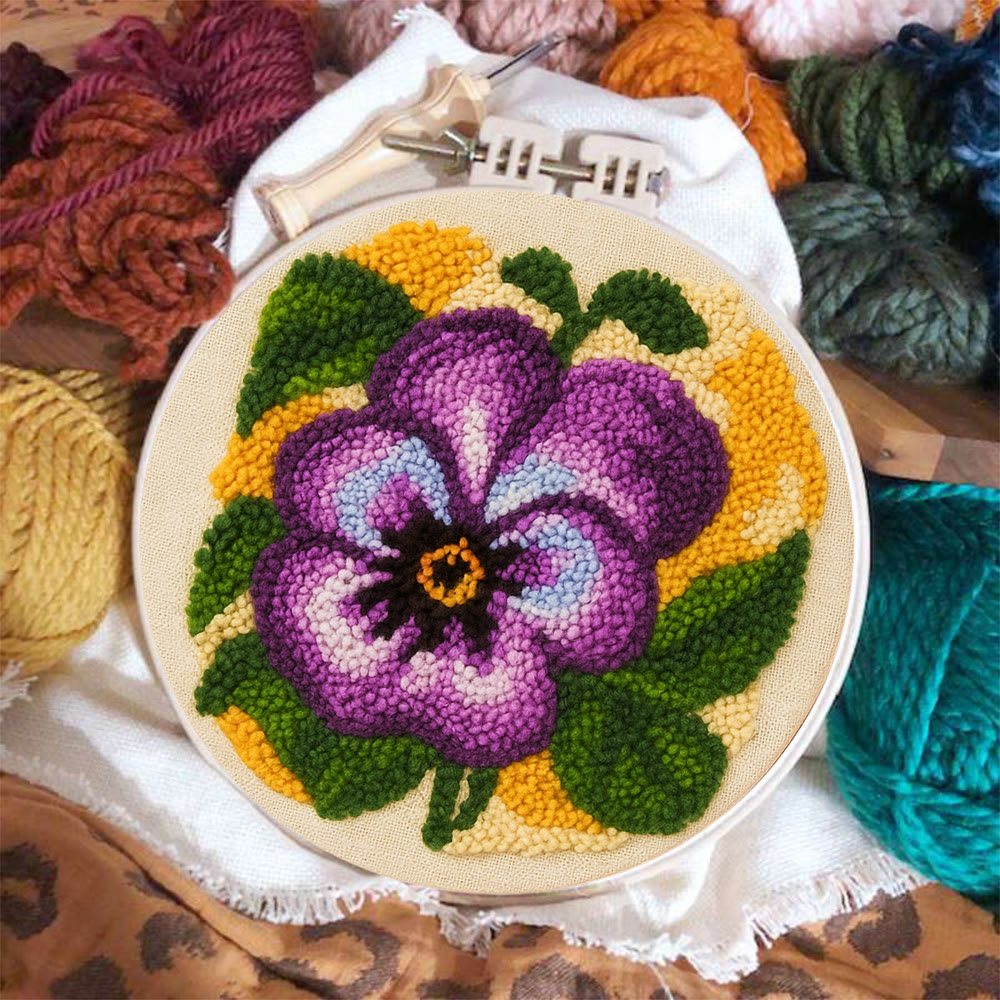 Purple Flower Punch Needle Kit - Stunning Flower Craft | Diy Handmade Craft For Mom - image 5