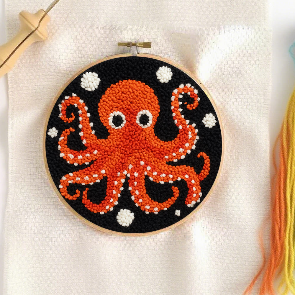 Funny Octopus Punch Needle Kit - Creative Handmade Coaster | Unique Home Decor - image 10