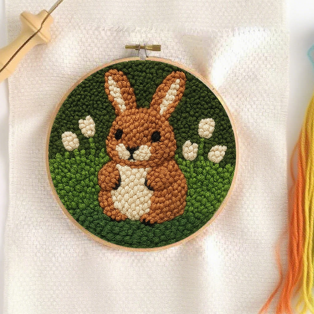 Adorable Bunny  Punch Needle Kit - Diy Christmas Craft | Perfect Birthday Handmade Gift  - image 10