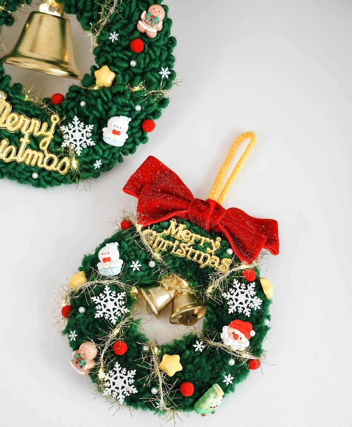 Christmas Wreath Punch Needle Kit - Unique Christmas Yarn Craft | Perfect Needlework For Home Ornament - image 4