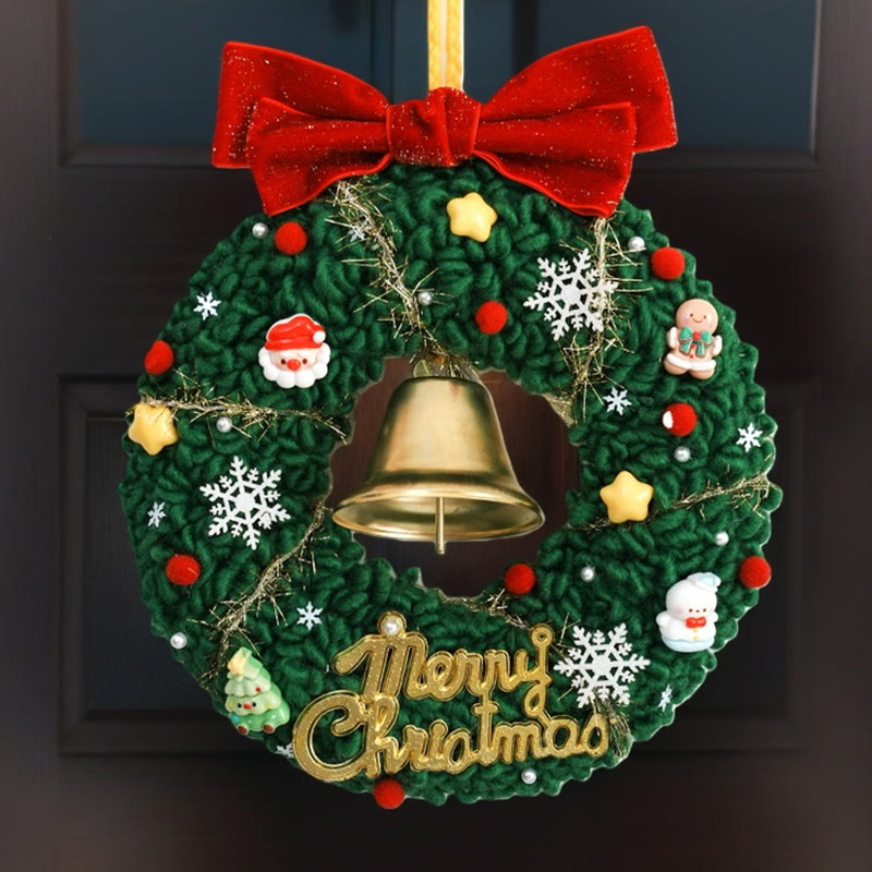 Christmas Wreath Punch Needle Kit - Unique Christmas Yarn Craft | Perfect Needlework For Home Ornament - image 1