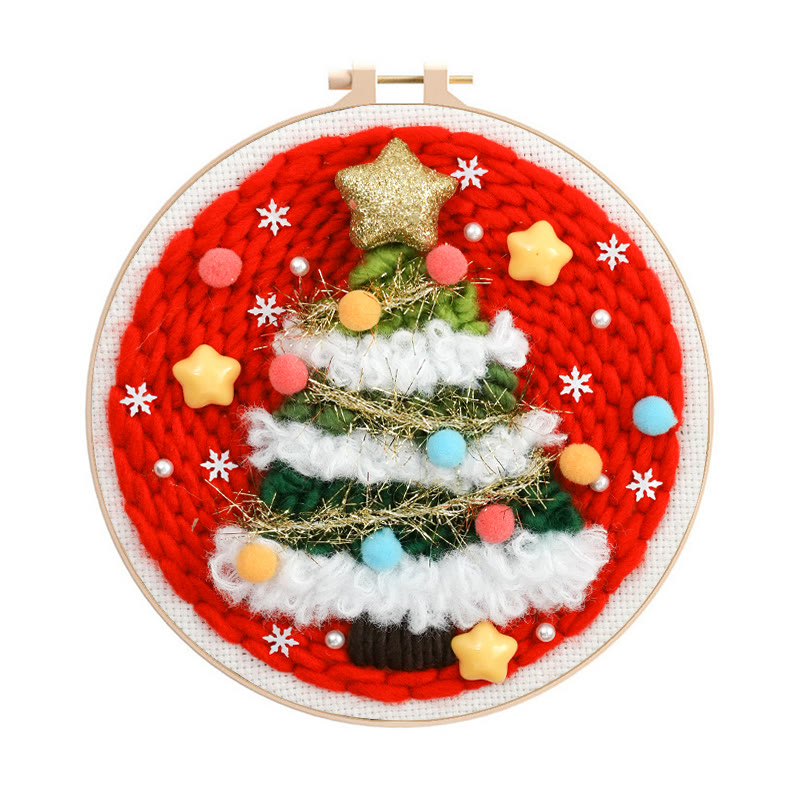 Christmas Tree Punch Needle Kit - Creative Needle Artcraft | Holiday Decorative Gifts - image 1