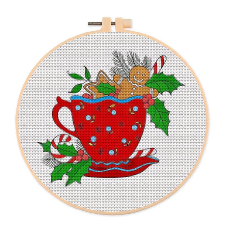 Cross Stitch Kit - Christmas Cup | Winter Needle Artwork | Unique Holiday  Collection - 20×20cm - image 1