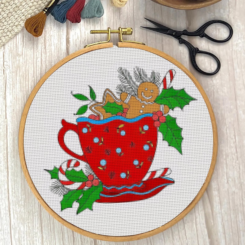 Cross Stitch Kit - Christmas Cup | Winter Needle Artwork | Unique Holiday  Collection - image 3