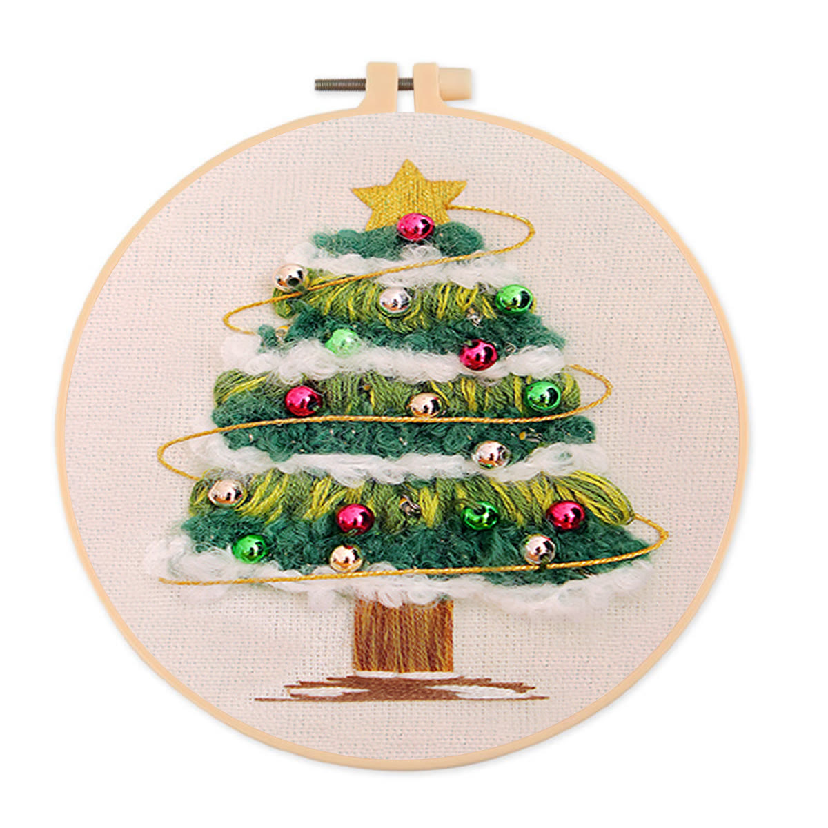 Rubbyoo Embroidery Kit - Shining Christmas Tree | Festive Holiday Decor | Perfect Needle Craft  - Shining Christmas Tree Embroidery Kit - image 1