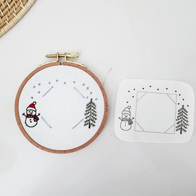 Photo Frame Stick And Stitch Patterns | Creative Christmas Stitck | Perfect Handmade Anniversary Gift - Snowman - image 3