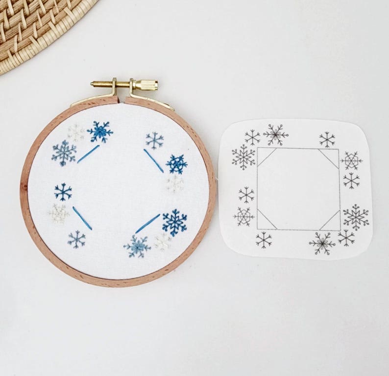 Photo Frame Stick And Stitch Patterns | Creative Christmas Stitck | Perfect Handmade Anniversary Gift - Snowflake - image 2